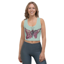 Load image into Gallery viewer, Pink Butterfly Silks Crop Tank
