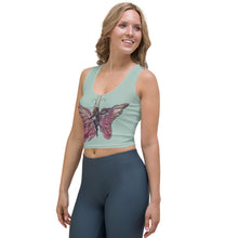 Load image into Gallery viewer, Pink Butterfly Silks Crop Tank