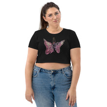 Load image into Gallery viewer, Pink Butterfly Silks Organic Crop Top