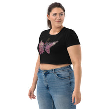 Load image into Gallery viewer, Pink Butterfly Silks Organic Crop Top