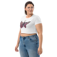 Load image into Gallery viewer, Pink Butterfly Silks Organic Crop Top