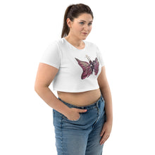 Load image into Gallery viewer, Pink Butterfly Silks Organic Crop Top