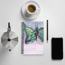 Load image into Gallery viewer, Sky Blue Butterfly Spiral Notebook