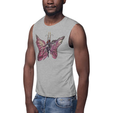 Load image into Gallery viewer, Pink Butterfly Silks Men's Muscle Shirt