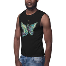 Load image into Gallery viewer, Sky Blue Butterfly Silks Men's Muscle Shirt