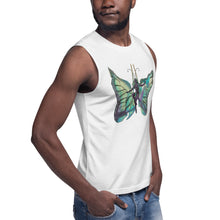 Load image into Gallery viewer, Sky Blue Butterfly Silks Men's Muscle Shirt