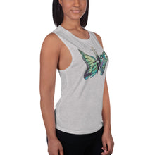 Load image into Gallery viewer, Sky Blue Butterfly Silks Women's Muscle Tank