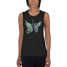 Load image into Gallery viewer, Sky Blue Butterfly Silks Women's Muscle Tank