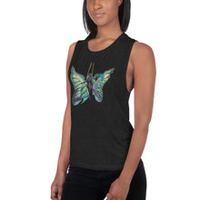 Load image into Gallery viewer, Sky Blue Butterfly Silks Women's Muscle Tank