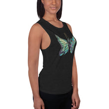 Load image into Gallery viewer, Sky Blue Butterfly Silks Women's Muscle Tank
