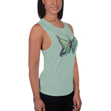 Load image into Gallery viewer, Sky Blue Butterfly Silks Women's Muscle Tank