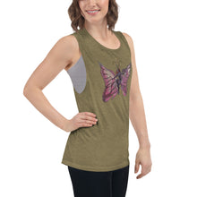Load image into Gallery viewer, Pink Butterfly Silks Racerback Tank