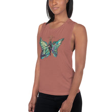 Load image into Gallery viewer, Sky Blue Butterfly Silks Women's Muscle Tank