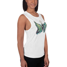 Load image into Gallery viewer, Sky Blue Butterfly Silks Women's Muscle Tank