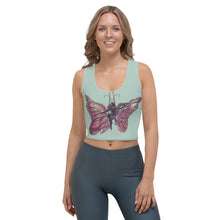 Load image into Gallery viewer, Pink Butterfly Silks Crop Tank
