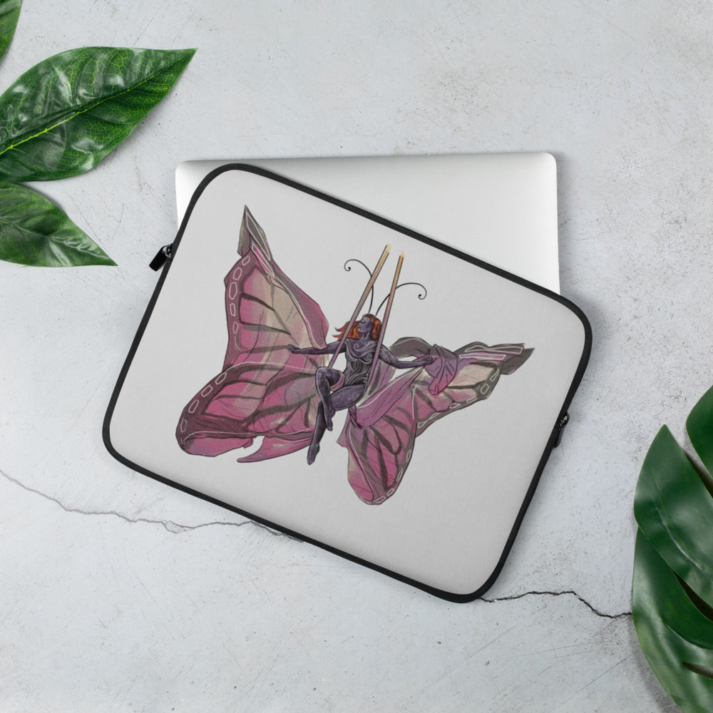 Pink Butterfly Laptop Sleeve
