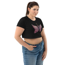 Load image into Gallery viewer, Pink Butterfly Silks Organic Crop Top
