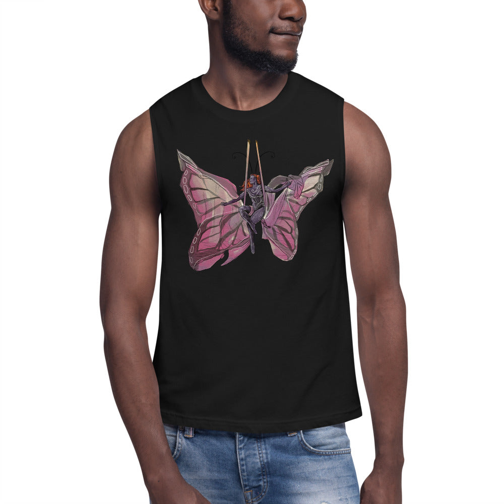 Pink Butterfly Silks Men's Muscle Shirt