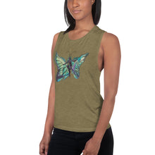 Load image into Gallery viewer, Sky Blue Butterfly Silks Women&#39;s Muscle Tank

