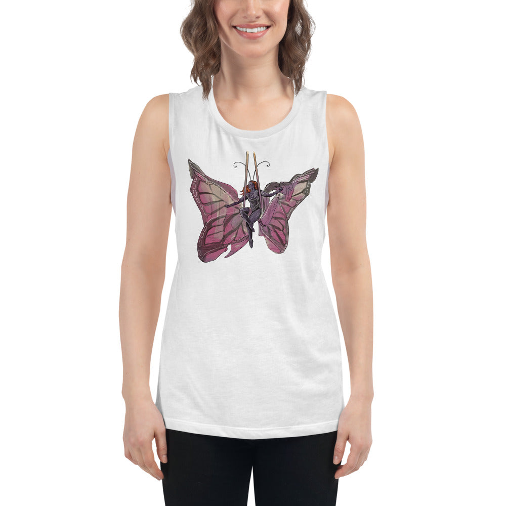 Pink Butterfly Silks Racerback Tank